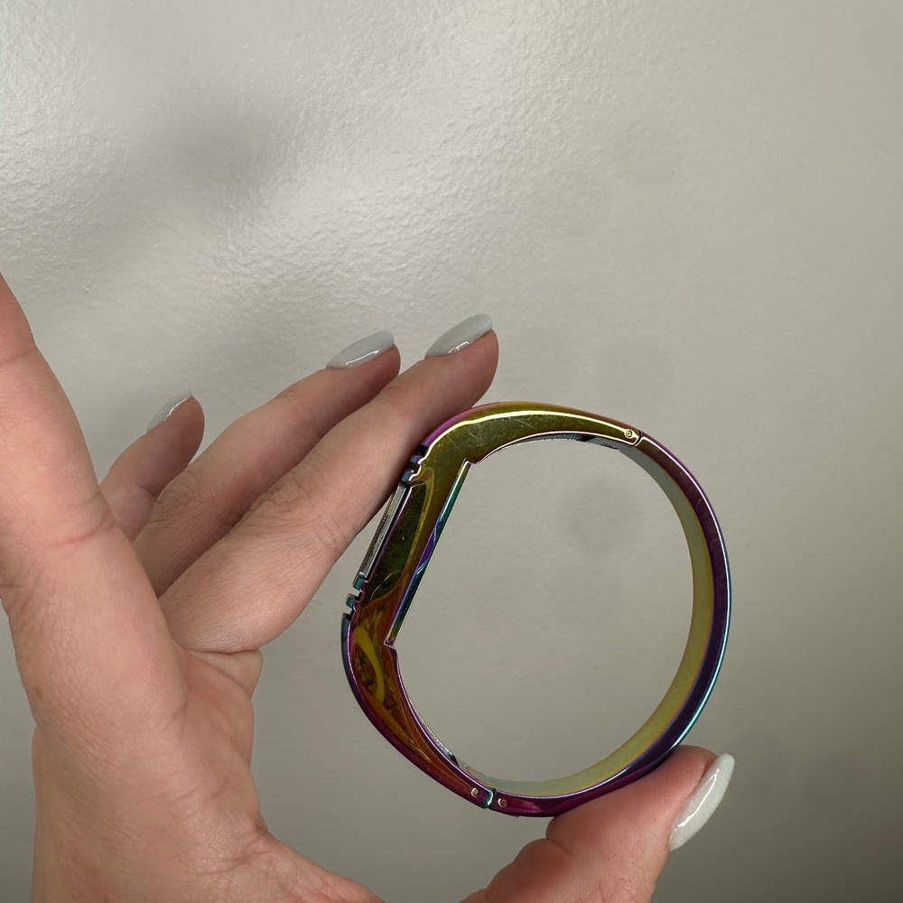 Tory Burch Fitbit Iridescent Bangle Bracelet Colorful Rainbow Stacking - Picture 6 of 6